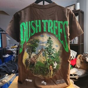 Lrg Graphic Tee with Green 'PUSH TREES' Print